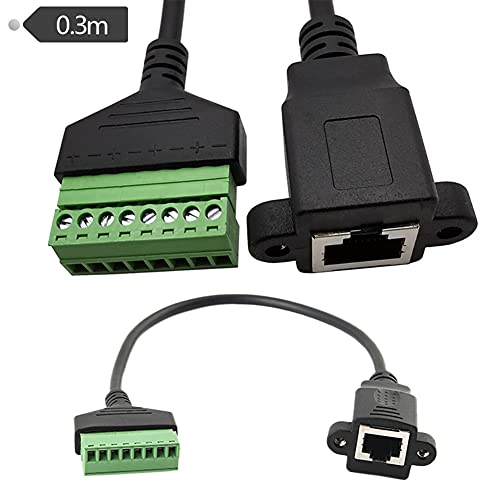 2Pcs RJ45 Male to 8 Pins Screw Terminal Block Adapter for Cat7 Cat6 Cat5 Ethernet Extender CCTV UTP Digital DVR Internet,RJ45 8P8C Plug to 8pins Terminal Connector