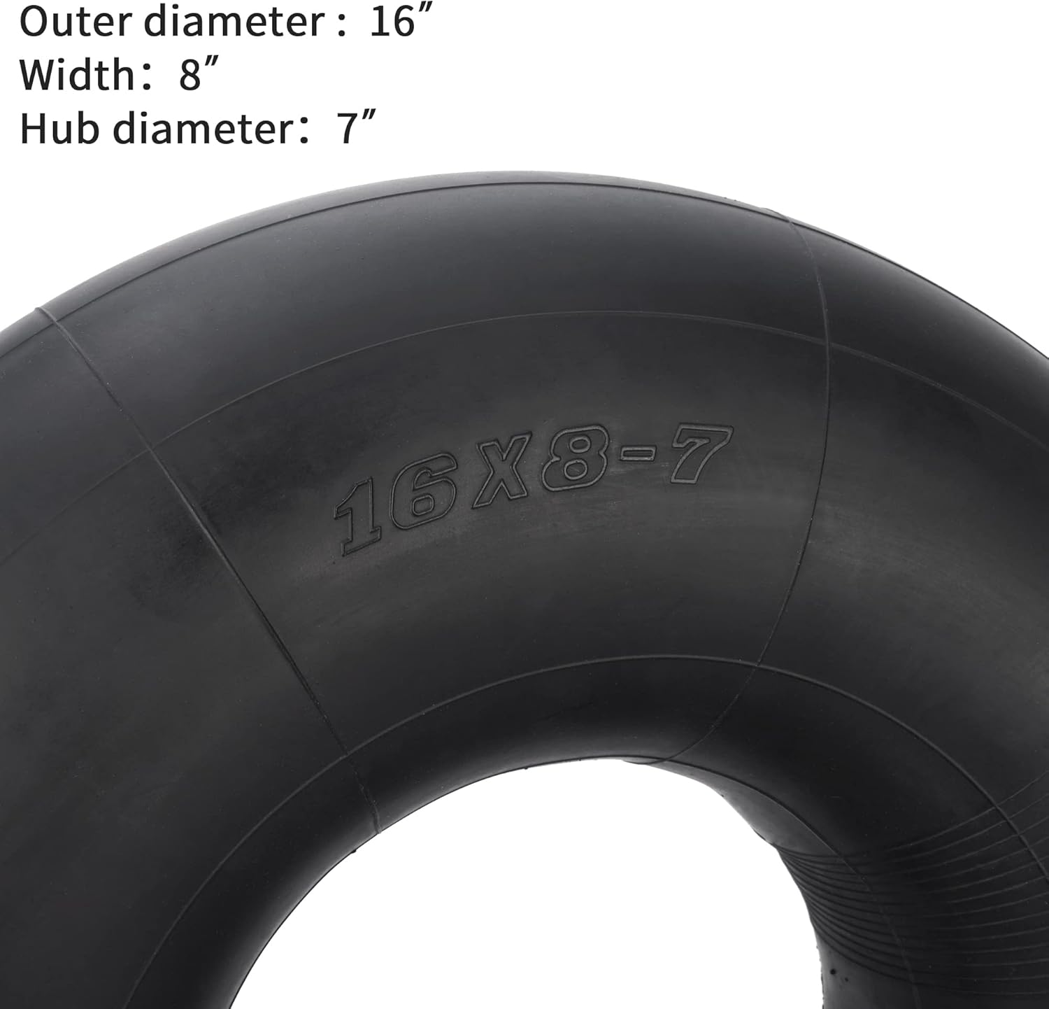 WATOAY 16x8.00-7(16x8-7 16/8-7) Inner Tube with TR13 Straight Valve Stem Replacement for ATV Quad Bike Golf Cart Lawn Mowers Snow Blowers Farm Tractors Wheelbarrows Trailers