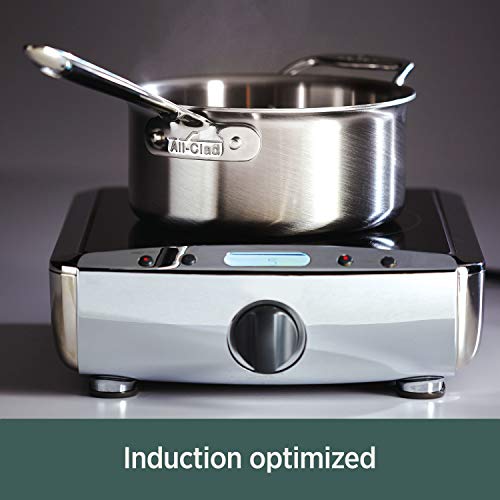 All-Clad D5 5-Ply Brushed Stainless Steel Stockpot 8 Quart Induction Oven Broiler Safe 600F Pots and Pans, Cookware Silver