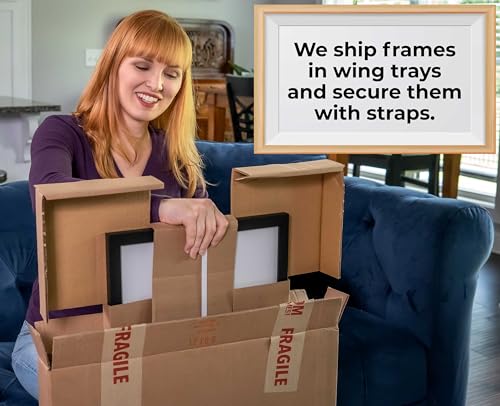 Poster Palooza 22x26 Traditional Antique Gold Complete Wood Picture Frame with UV Acrylic Plexiglass, Foam Board Backing & Hardware Included