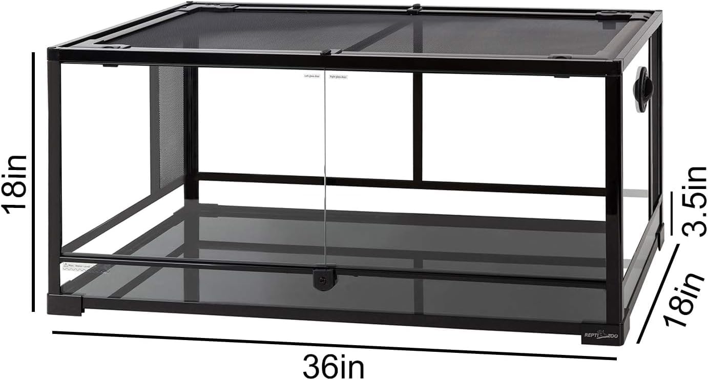 REPTIZOO 50 Gallon Glass Reptile Terrarium Tank, 36