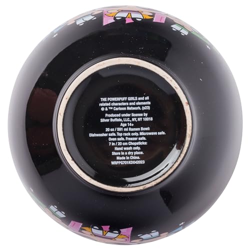 Silver Buffalo Sanrio Hello Kitty Strawberry Milk Japanese Character Ceramic Ramen Noodle Rice Bowl with Chopsticks, Microwave Safe, Pink, 20 Ounces