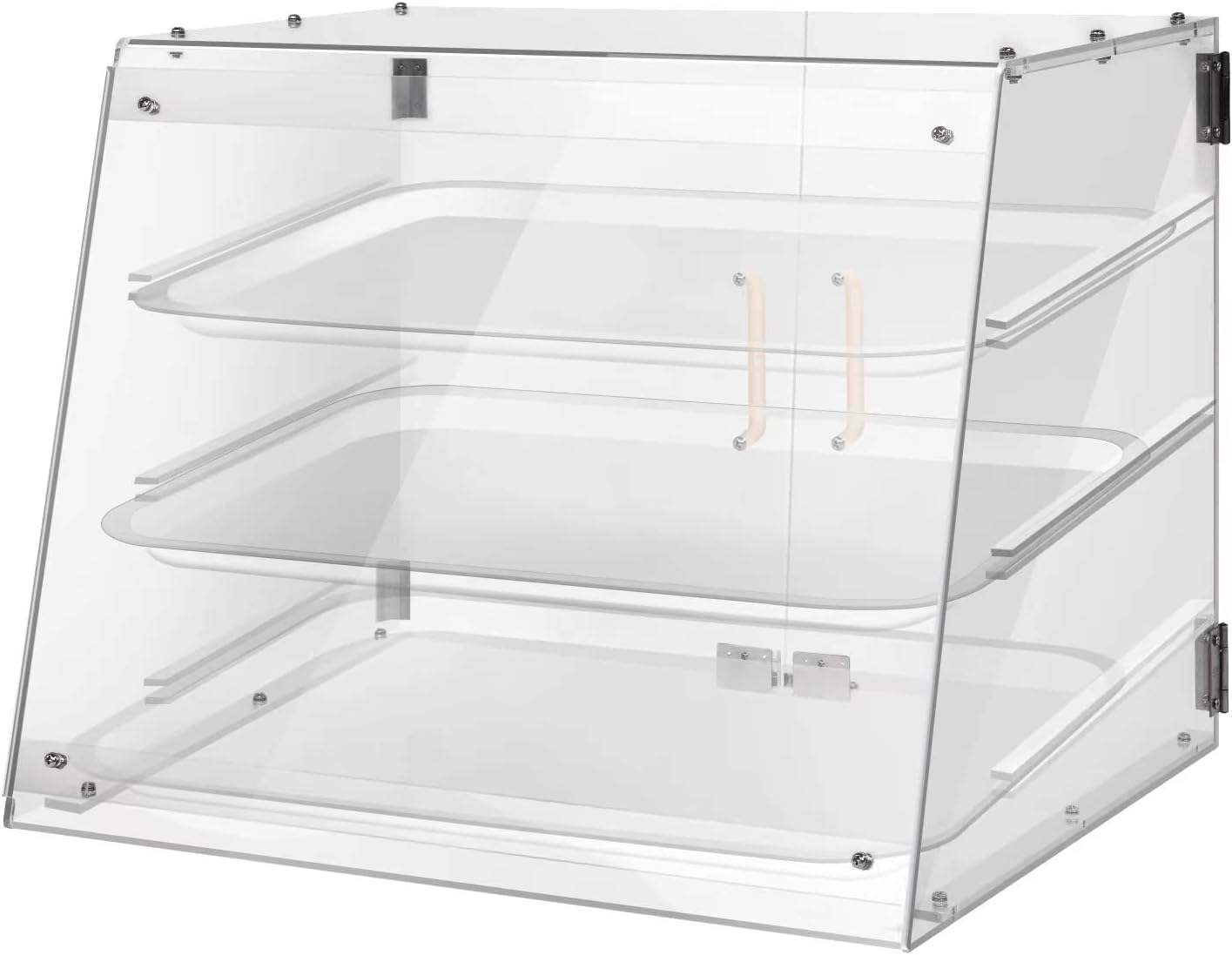 3 Tray Commercial Countertop Bakery Display Case with Rear Doors - 21