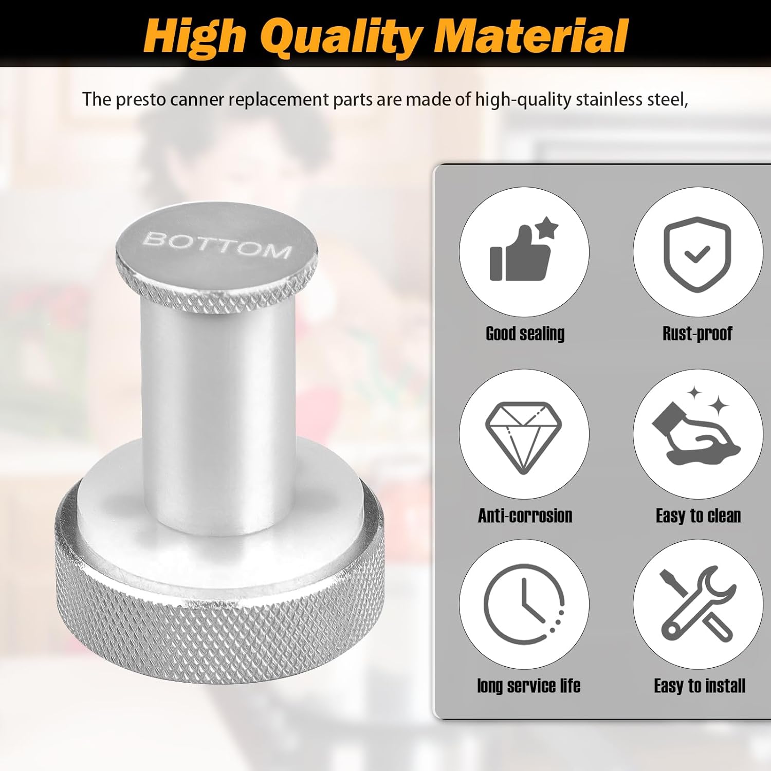 Pressure Cooker Canner Parts Replacement Presto, Pressure Cooker Air Vent Cover/Lock 23 Quart 409A 16QT - 2 Pack, Silver