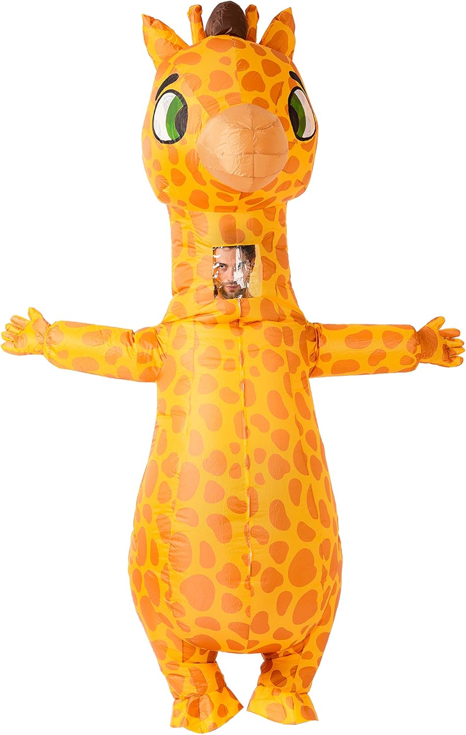 Spooktacular Creations Inflatable Costume Giraffe, Full Body Giraffe Air Blow-up Deluxe Halloween Costume with a pair of Gloves for Halloween Animal Themed Parties - Adult Size