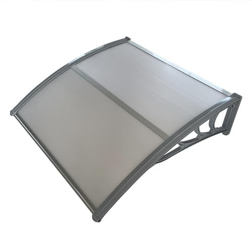 Panana Window Awning Door Canopy 39''x31.5'' Patio Porch Rain Shelter Cover, Awning Polycarbonate Cover Outdoor UV Rain Snow Sunlight Protection Patio Canopy (100X80X23Cm, White)