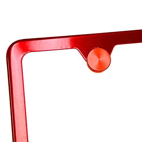 Bottom Cut OutLicense Plate Frame Matte White Powder Coated Universal Fit Aluminum Screw On Cap Cover, T304 Stainless Steel, Rust Proof Weather Proof Stainless Steel Screws (Qty: 1 Frame)