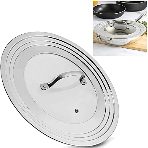 Stainless Steel Universal Lid for Pots, Pans and Skillets - Fits 7