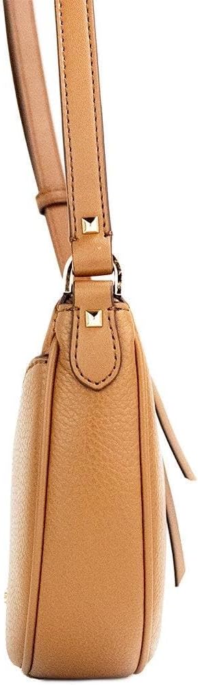 Michael Kors Dover Small Leather Crossbody Bag Purse Handbag (Luggage)