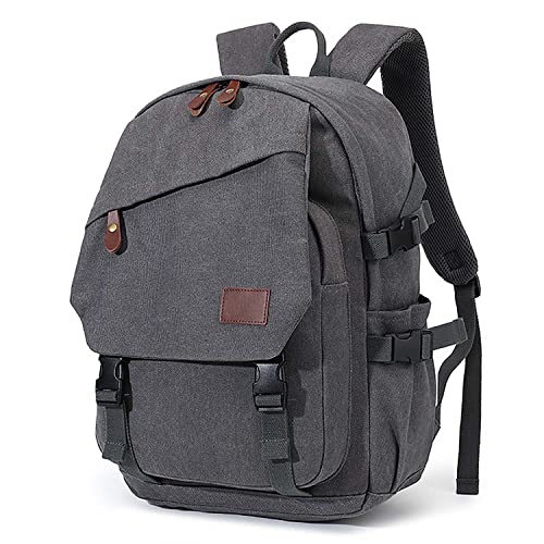 AUGUR Canvas Backpack for Men Casual Daypack Vintage Rucksack Laptop Backpack fit 15-17 inch Travel Hiking School Backpack(35L-Khaki)