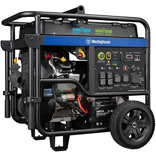 Westinghouse 28000 Peak Watt Home Backup Portable Generator, Remote Electric Start with Auto Choke, Transfer Switch Ready 30A & 50A Outlets, Gas Powered, CO Sensor,Blue