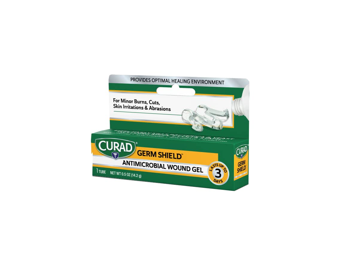 Curad GermShield Antimicrobial Silver Wound Gel 0.5 ounces, Pack of 12