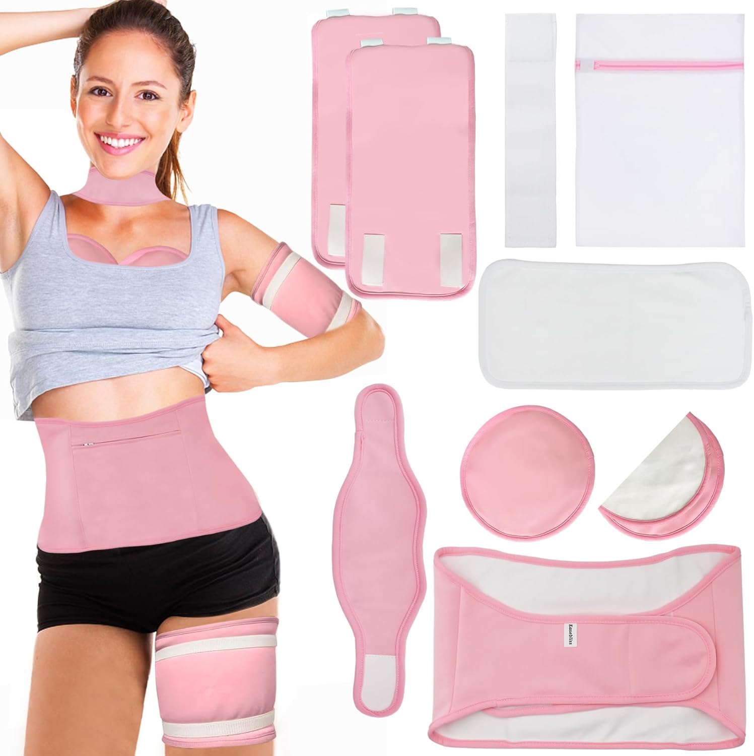 Castor Oil Pack Wrap for Liver Detox, 9 Pcs Castor Oil Pack for Knee Neck Kit, Reusable Castor Oil Wrap Plus Size for Entire Body, Castor Oil Pack Wrap Organic Cotton for Stomach Breast