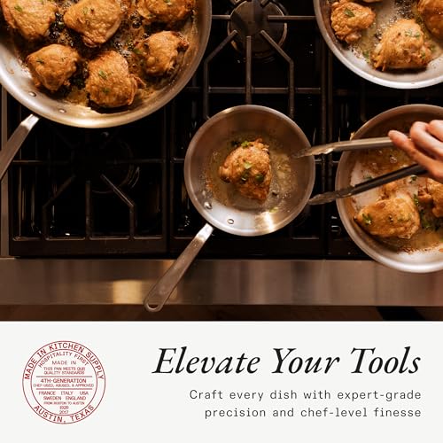 Made In Cookware - 10-Inch Stainless Steel Frying Pan With Lid - 5 Ply Stainless Clad - Professional Cookware - Crafted in Italy - Induction Compatible