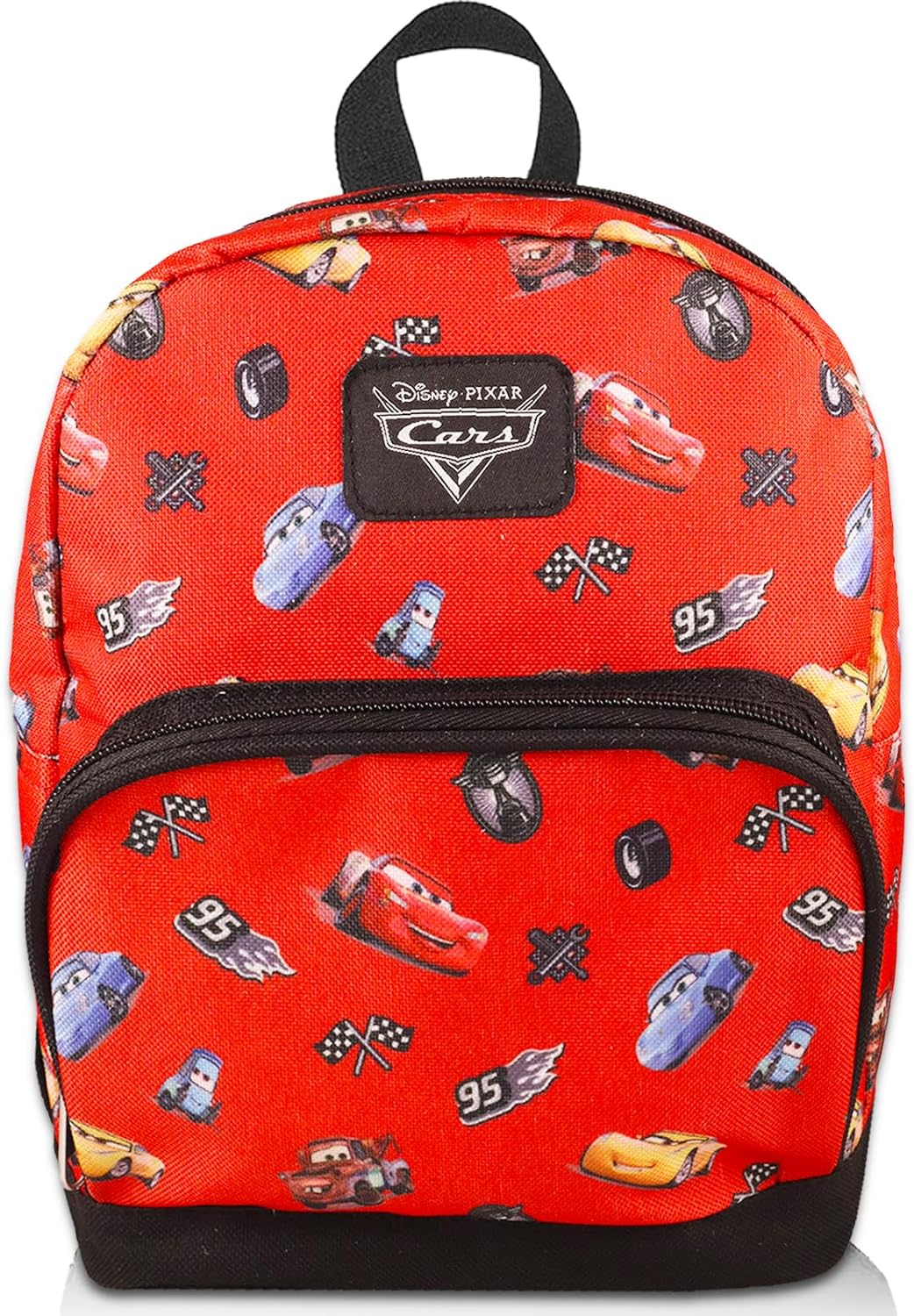 Disney Cars Mini Backpack for Women - 10” Canvas Pixar Cars Backpack with Front Pocket and Bookmark | Lightning McQueen Backpack Purse Bundle