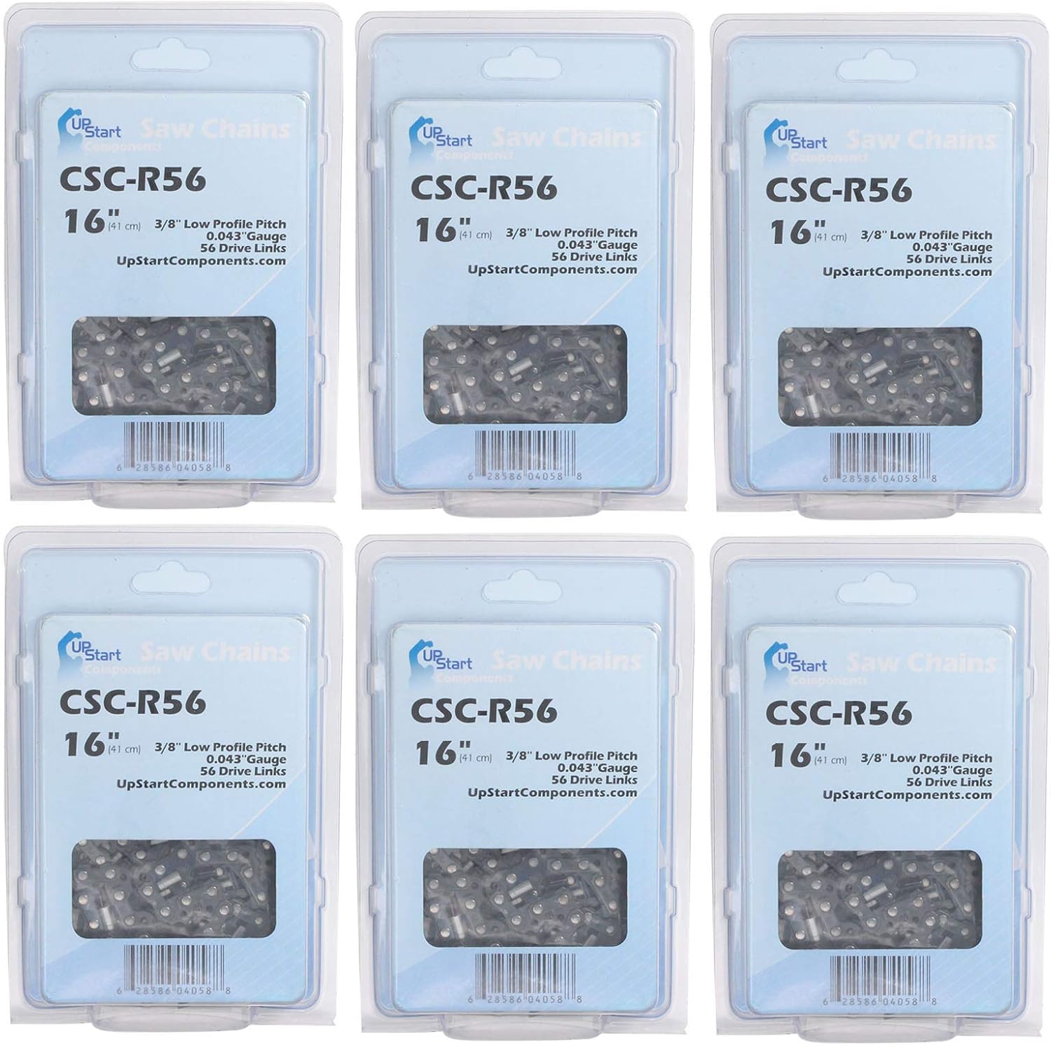 6-Pack 16-Inch Chainsaw Chain Replacement for EGO CS1600 56V Lithium-Ion - (16
