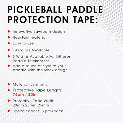Pickleball Paddle Protection Tape - Paddle Head Edge Guard - Racket Edge Protection Tape -Fit Perfectly Curved Edge -No Wrinkling