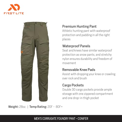 First Lite Men’s Corrugate Foundry Pant - Lightweight Stretch Camo Hunting Pants