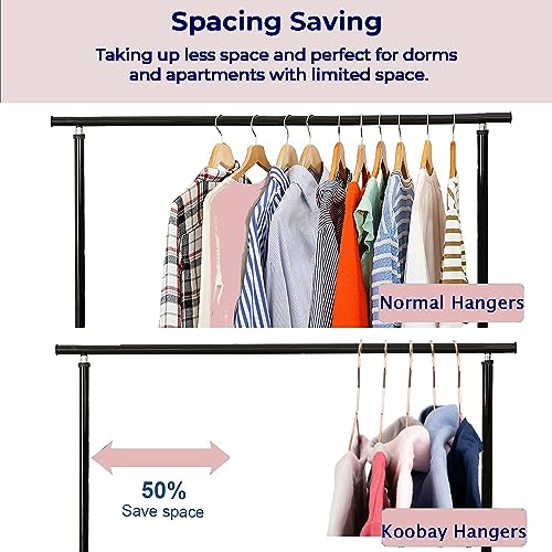10-Pack Rose Gold Metal Wire Clothes Hangers with Non-Slip - 16.5