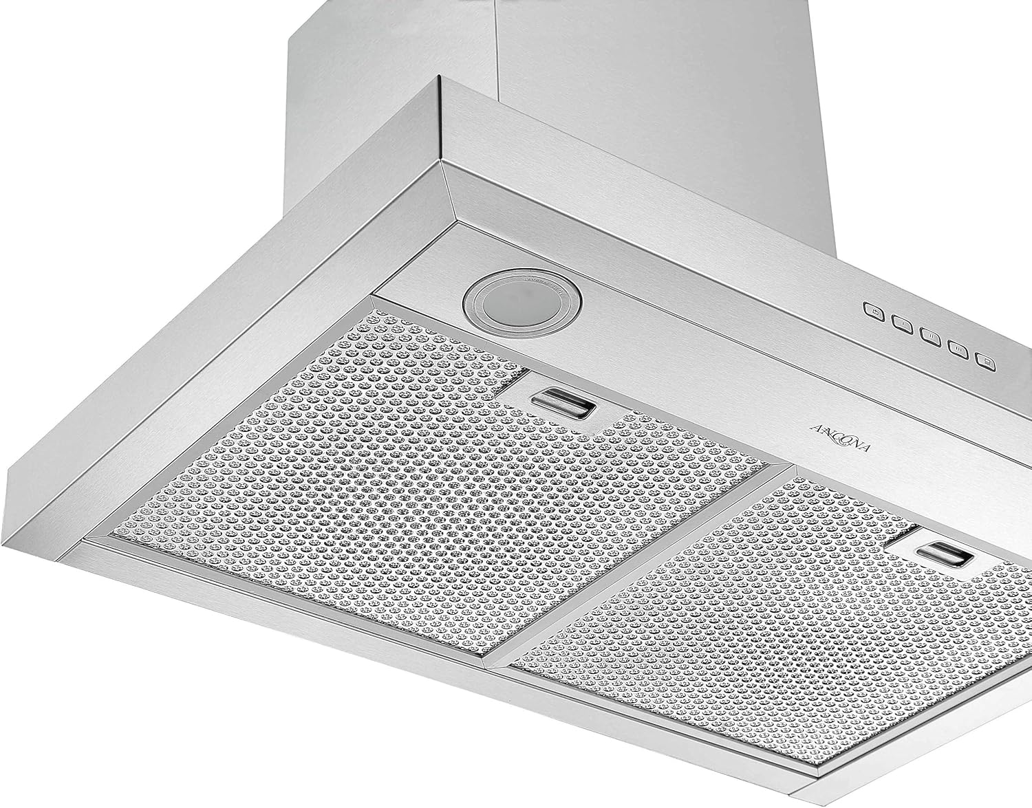 Ancona | 30” 600 CFM Wall-Mounted Convertible Rectangular Range Hood | LED Lights | Stainless Steel | AN-1123