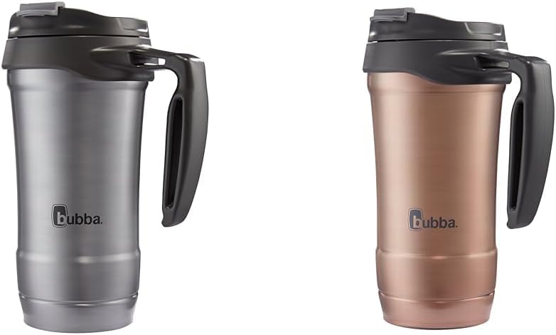 Bubba hero travel mugs, 18 oz, keeps drinks cold 24 hours hot 6 hours, gunmetal and rose gold