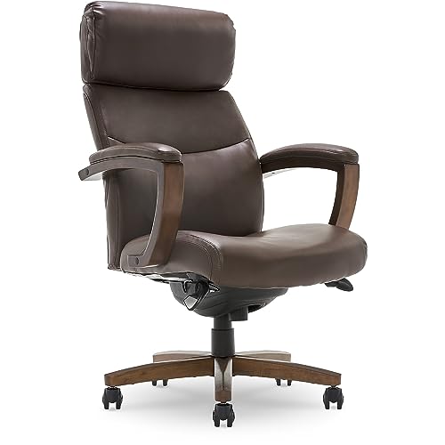La-Z-Boy Greyson Ergonomic Bonded Leather Swivel Executive Chair, Black (CHR10086B)