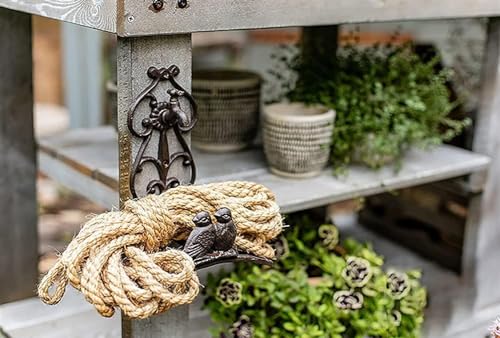 Cast Iron Garden Hose Holder, Hanger Organizer Hose Hanger Reel for Garage Yard Garden Lawn, Wall Mount Hanger Brown Cast Iron, Hose Butler Water Pipe Storage Rack