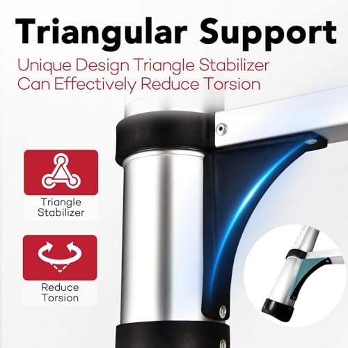 Telescoping Ladder, Soctone 15.5Ft Aluminum Lightweight Telescoping Ladder with Hooks, 330lb Load Capacity, Collapsible Telescoping Ladder, rv Ladder