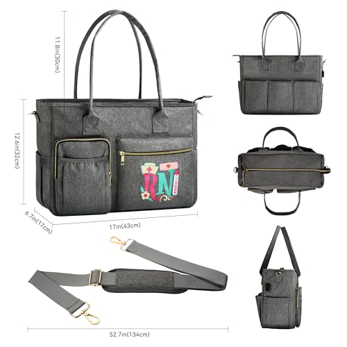 Nurse Bag for Work, 17'' Large Nursing Bags for Nurses, Nurse Tote Bag, Nursing School Essentials