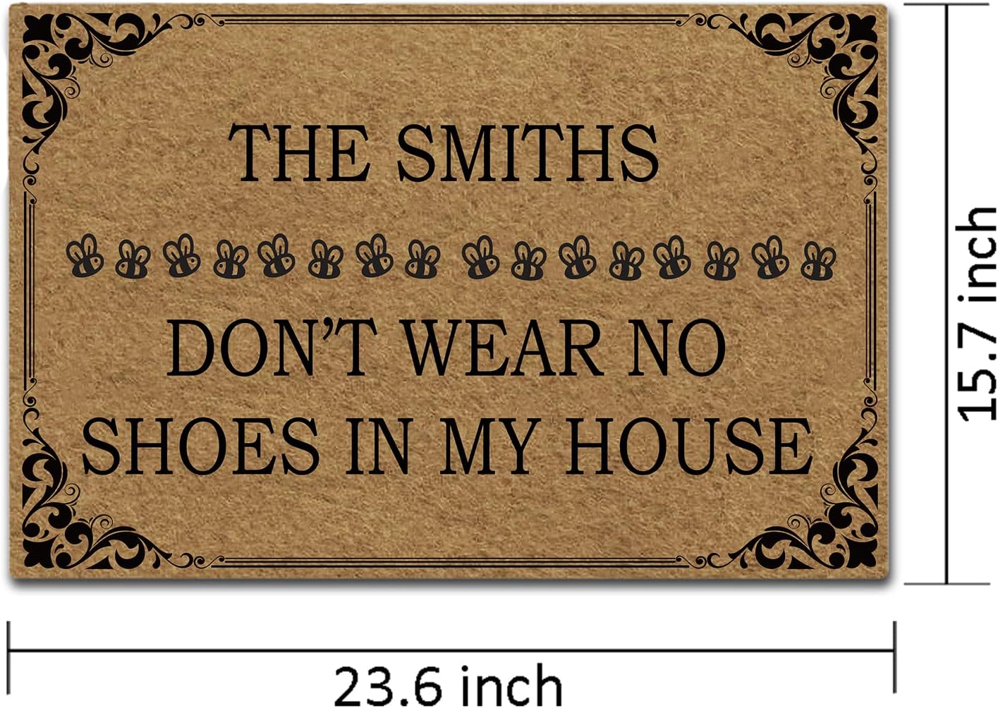 Funny Doormat Don't Wear No Shoes in My House Doormat Custom Personalized Family Name Door Mats Outdoor Indoor Entrance Rugs Welcome Mat Home Decor Front Door Mats 23.6