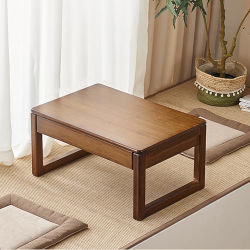 Japanese Floor Table, Bamboo Low Altar Table for Meditation, Tatami Coffee Table, Small Tea Table for Floor Sitting, for Living Room, Bay Window, Dining Room(70x42x30cm(27x16x12inch), Brown)
