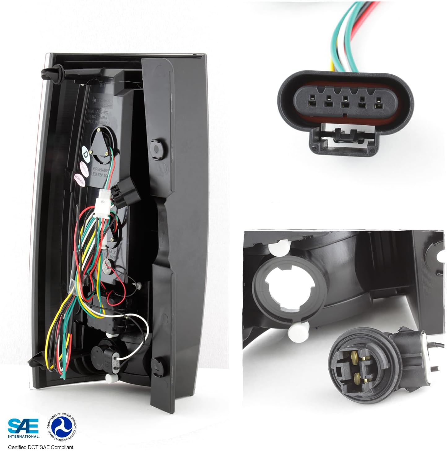 AKKON - For [Crystal SMOKED LENS] 07-14 Chevy Suburban 1500 2500 Tahoe Headlights + LED Tail Brake lights Lamps