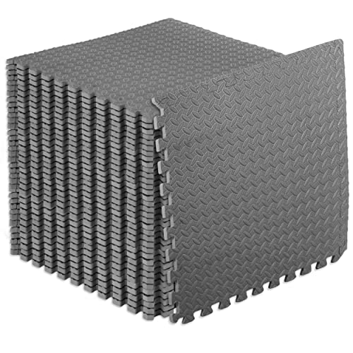 ProsourceFit Puzzle Exercise Mat ½ in, EVA Interlocking Foam Floor Tiles for Home Gym, Mat for Home Workout Equipment, Floor Padding for Kids