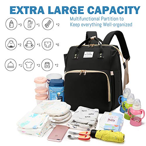 Diaper Bag Backpack with Changing Station, Nappy Baby Bags with Portable Changing Pad, 900D Waterproof Multi-Function Travel Portable Mommy Bag, Green