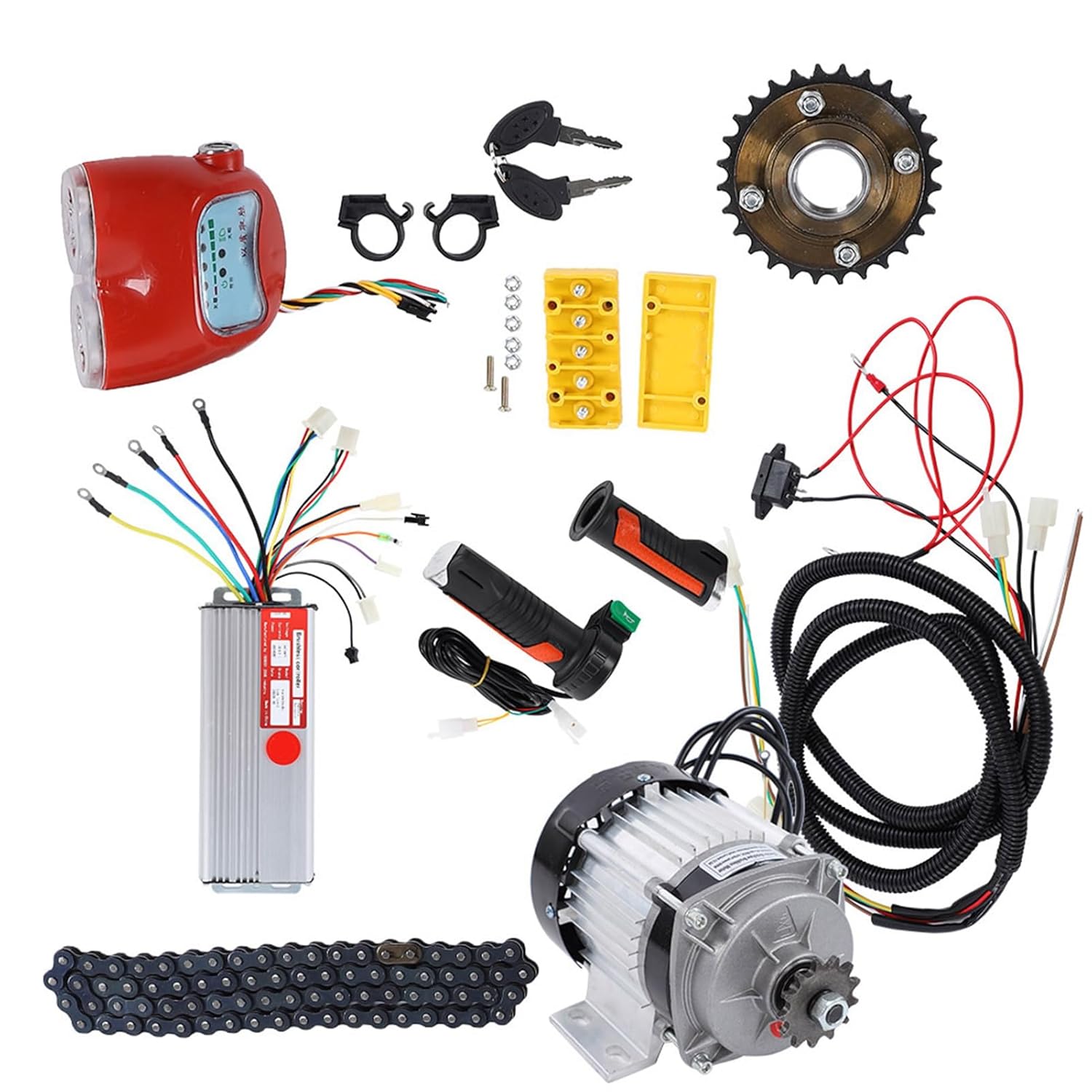 800W 48V DC Brushless Motor Kit Electric Tricycle Scooter DIY Motor Conversion Kit, Sine Controller, Aluminum Alloy, for Electric Tricycle, Rickshaw, Electric