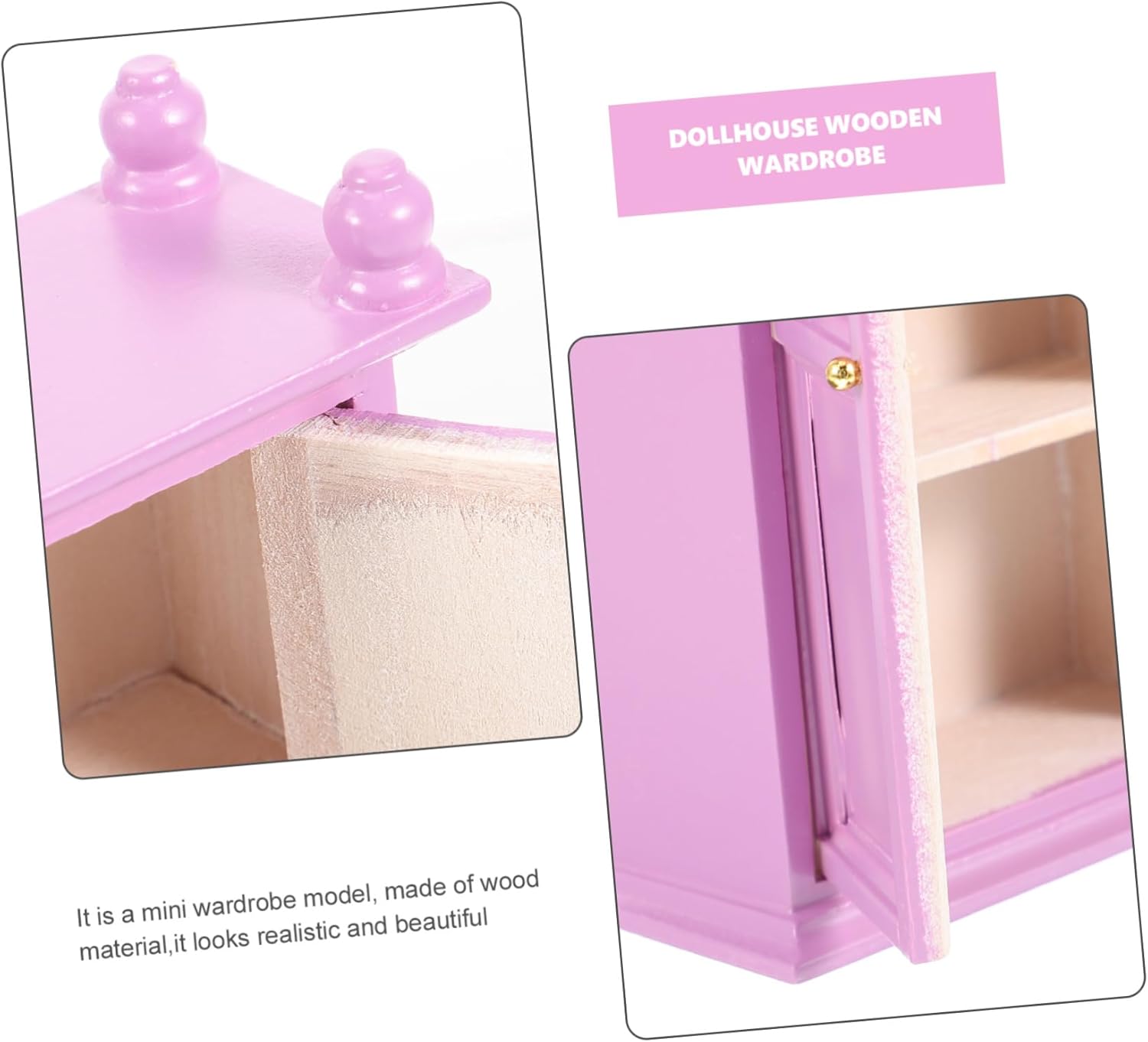 DIY Wooden Ornaments Small House Decor Small House Wooden Wardrobe Mini Wooden Furniture Dollhouse Wooden Wardrobe Dollhouse Ornaments Miniature Wooden Wardrobe Mini Decoration