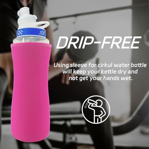 Sleeve for Cirkul Water Bottle 2Pcs, 32oz Water Bottle Sleeve for Cirkul Plastic and Stainless Steel Bottle Neoprene Insulated Water Bottle Cover for Retaining Temperature - rose Red