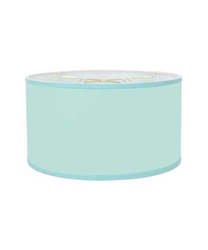 18x18x10 Textured Oatmeal Shallow Drum Lampshade with Brass Spider fitter - Perfect for table and Floor lamps - Extra Large, Off-White