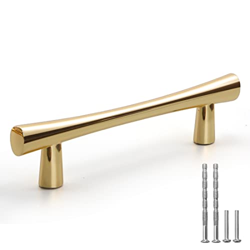 Brushed Nickel Cabinet Handles 10 Pack 3.75 Inch Hole Center Satin Nickel Kitchen Drawer Pulls Zinc Alloy Hardware for Bathroom Cupboard Bedroom Dresser Wardrobe, 5.3