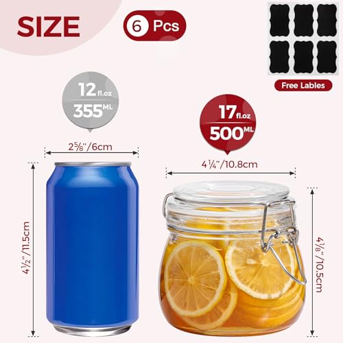 1 Gallon Glass Jar with Lid, 128oz Glass Canister with Airtight Lid Set of 2, Extra Large Mason Jars, Large Glass Containers for Canning, Flour, Sugar, Rice, Pickled Eggs