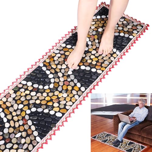Foot Massager mat，Natural Stone Foot Acupressure Mat - Reflexology & Relaxation Tool for Tired Feet，Best Gifts for Elders
