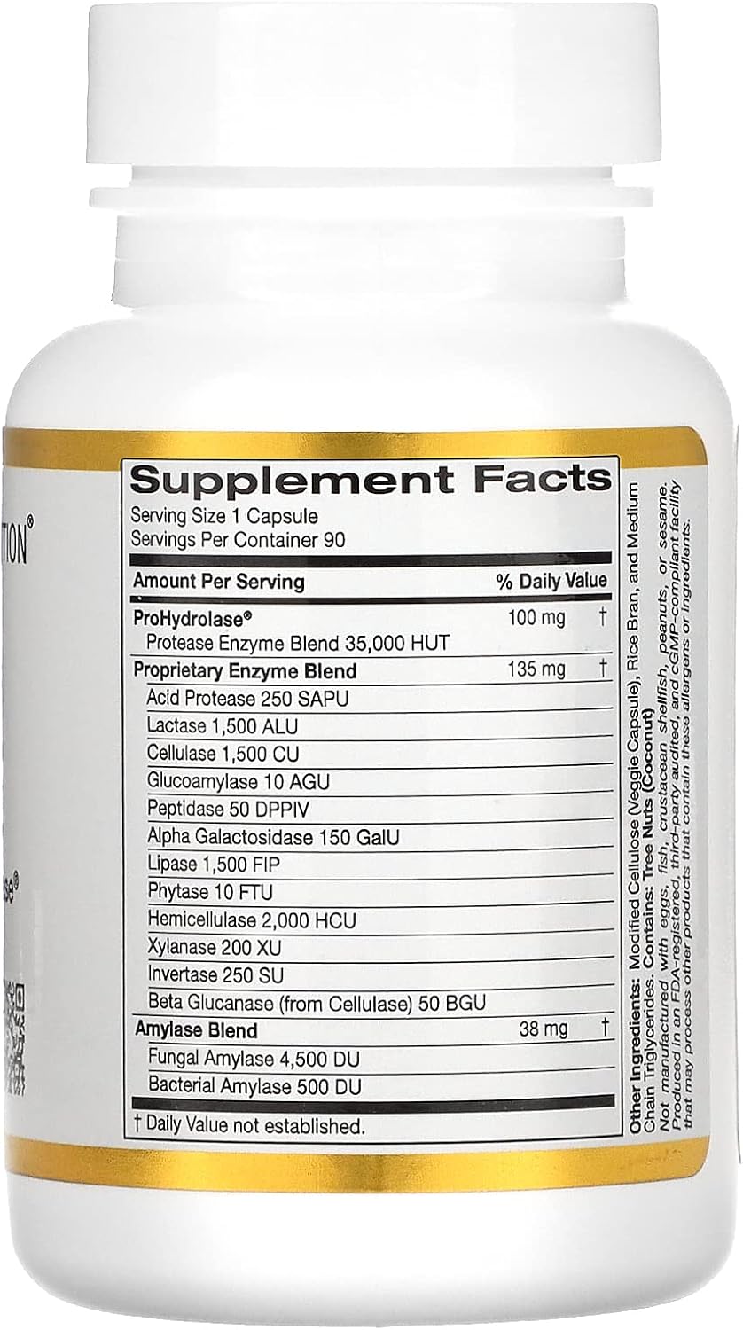 Digestive Enzymes, Broad Spectrum, Suitable for Vegetarians, 90 Veggie Capsules