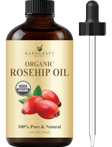 Handcraft Blends Organic Rosehip Oil - 4 Fl Oz - 100% Pure and Natural - Premium Grade Oil for Face, Skin and Hair - Protect and Nourish - Carrier Oil
