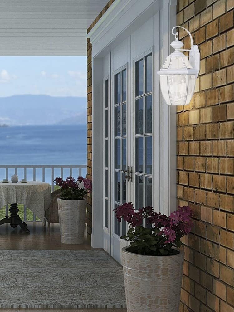 Livex Lighting 2251-07 Monterey 2 Light Outdoor Bronze Finish Solid Brass Wall Lantern with Clear Beveled Glass, 20.25