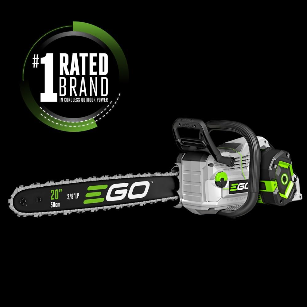 EGO Power+ CS2005 20-Inch 56-Volt Lithium-ion Cordless Chainsaw with Digital Display, LED Work Light, 6Ah Battery and 320W Charger