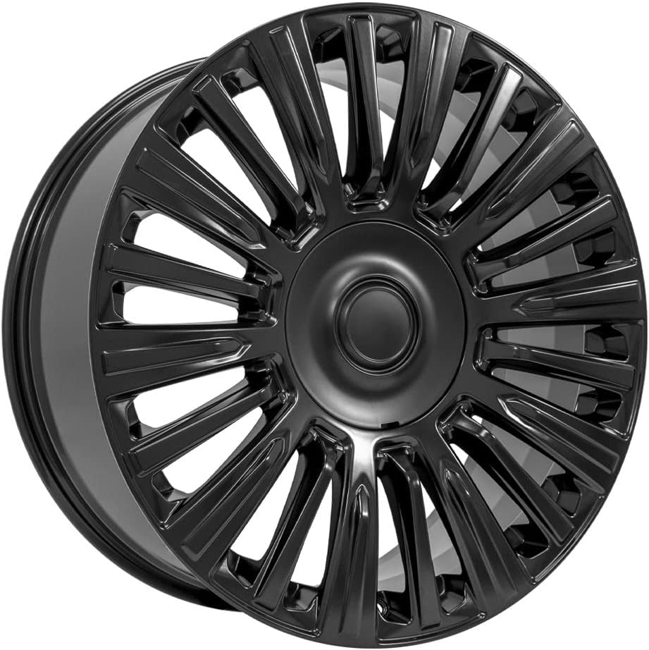 OE Wheels LLC 22 inch Rims Fits Escalade Silverado Tahoe Sierra Yukon CA92 22x9 Rim Satin Black SET