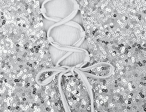 kayamiya Women's Sequin Dress Sexy Bodycon Lace Up Backless Homecoming Cocktail Dresses Party Night