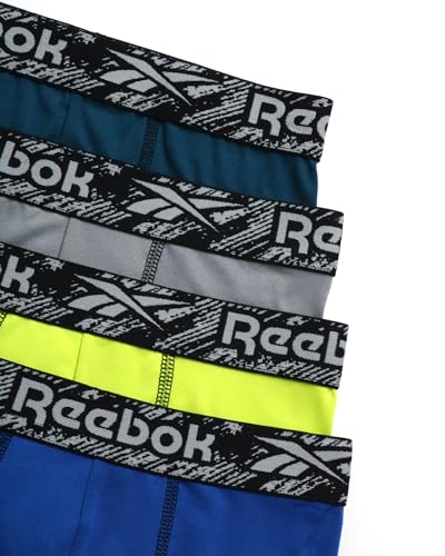 Reebok Boys Boxer Briefs - 4 Pack Sport Soft Performance Stretch Boxer Briefs Underwear - Breathable Boxers for Boys (6-18)