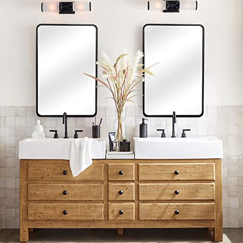 Black Wall Framed Rectangular Mirrors for Bathrooms (24