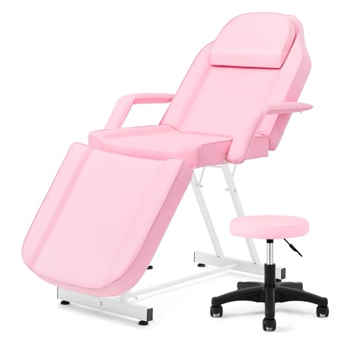 Artist hand Facial Bed Massage Table Adjustable Tattoo Chair W/Free Barber Bed Spa Chair Salon Massage Equipment Tattoo Bed Salon Chair with Tattoo Stool